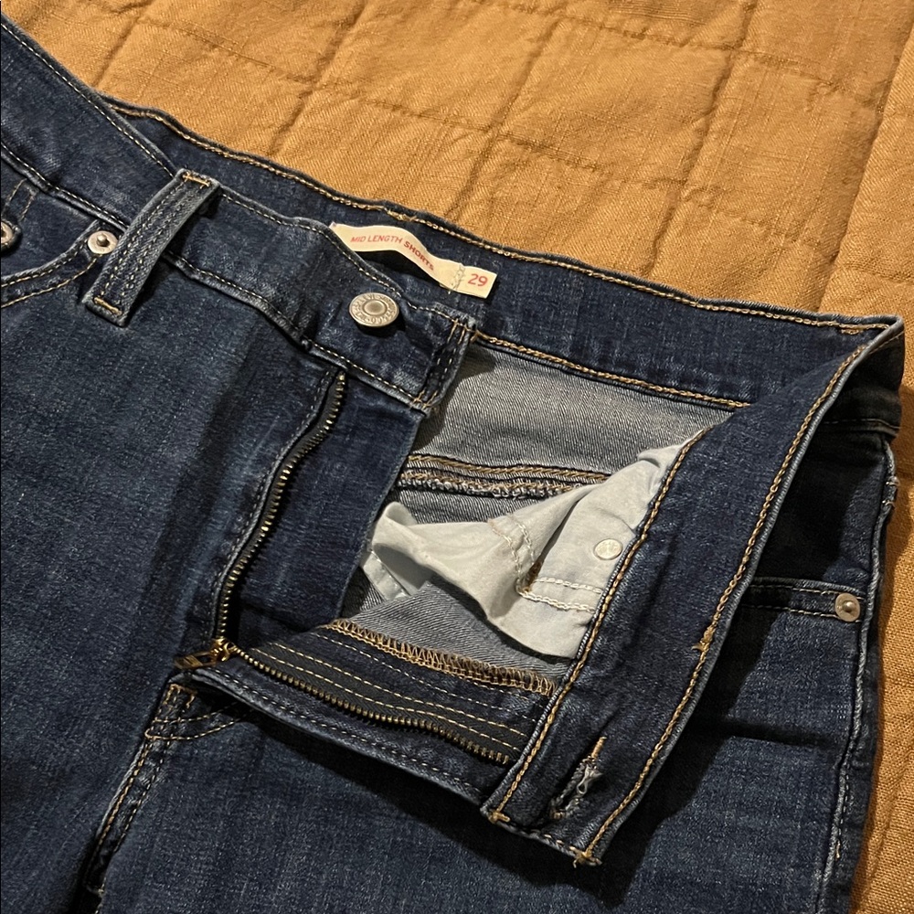 Levi's Dark Blue Jean Shorts - Picture 4 of 5